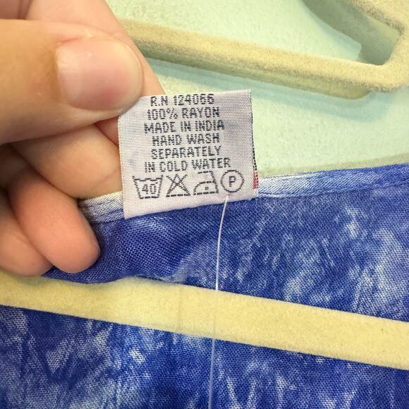 SHORELINE Swim Cover Up 2XL Kaftan Tie Dye Lace Up Tassel Boho Summer Blue NWT - Picture 5 of 7